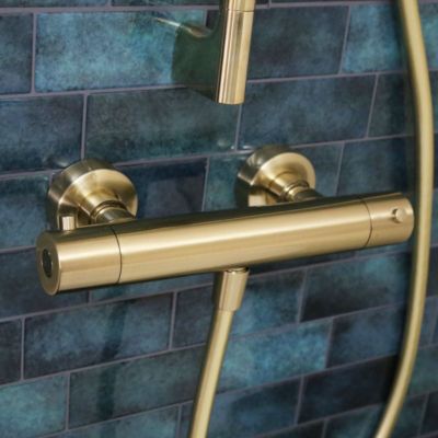 Mitigeur douche thermostatique Or brossé Essebagno Luisa