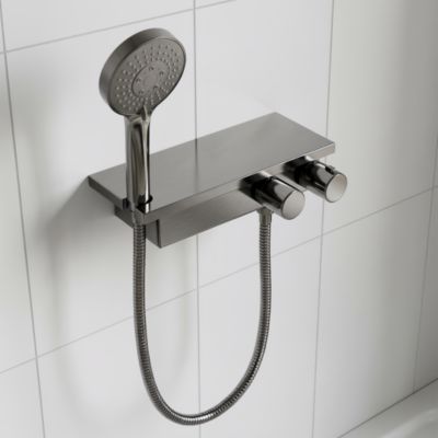 Mitigeur douche thermostatique titane GoodHome Kolima