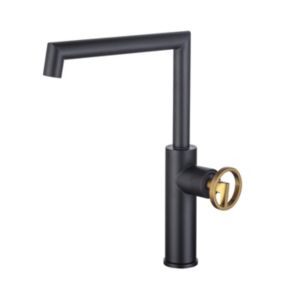 Mitigeur haut Atrius Edouard Rousseau en métal noir mat / inox brossé