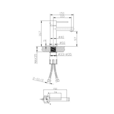 Mitigeur lavabo bas blanc Essebagno Luisa