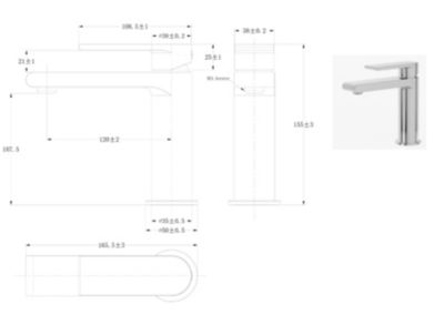 Mitigeur lavabo bas chromé Essebagno Munchen