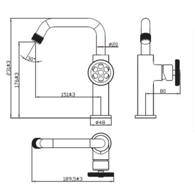 Mitigeur lavabo bas cuivre brossé Essebagno Indus