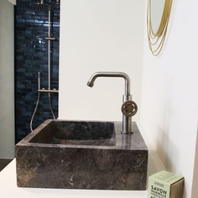 Mitigeur lavabo bas façon inox Essebagno Indus