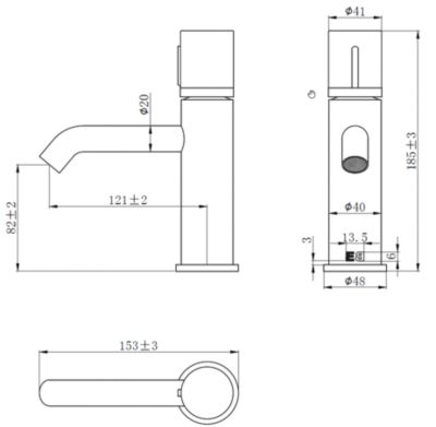 Mitigeur lavabo bas gun métal marbre Essebagno Manopola