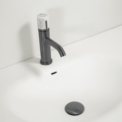 Mitigeur lavabo bas gun métal marbre Essebagno Manopola