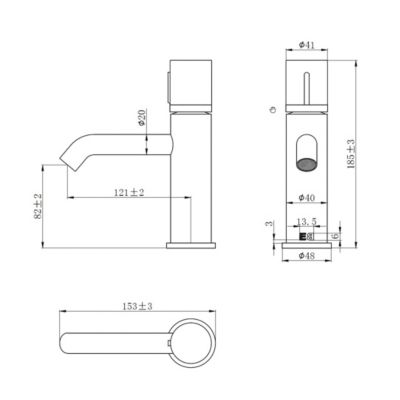 Mitigeur lavabo bas noir béton Essebagno Manopola