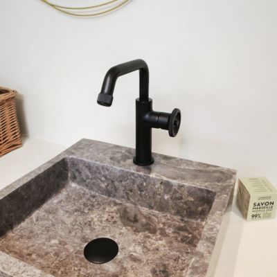 Mitigeur lavabo bas noir Essebagno Indus