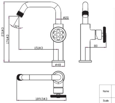 Mitigeur lavabo bas noir Essebagno Indus