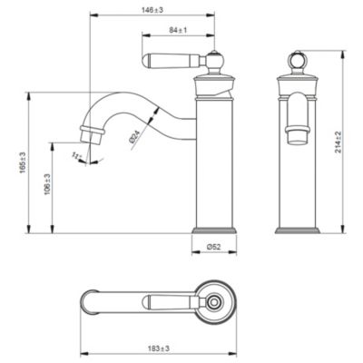 Mitigeur lavabo bas noir Essebagno Leeds