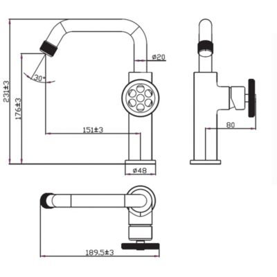 Mitigeur lavabo bas or brossé Essebagno Indus