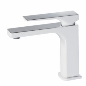 Mitigeur lavabo blanc et chromé avec bonde H 15.2 cm - Absolut