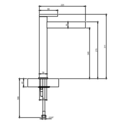 Mitigeur lavabo droit surélevé VILLEROY ET BOCH Dawn sans tirette Chrome