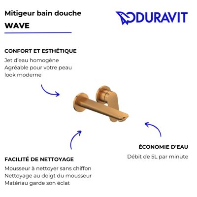 Mitigeur lavabo encastré DURAVIT Wave bronze brossé