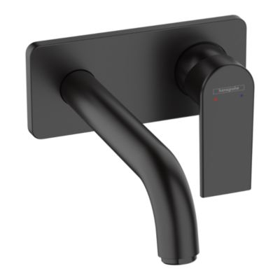 Mitigeur lavabo encastré mural Hansgrohe Vernis Shape, EcoSmart noir mat
