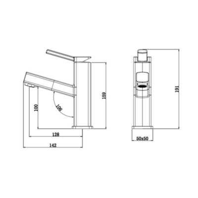 Mitigeur lavabo extensible Doré brossé - Graffias