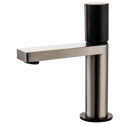 Mitigeur lavabo façon inox et noir mat Essebagno Exil