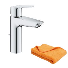 Mitigeur lavabo GROHE Quickfix Start 2021 avec tirette et vidage taille M + microfibre