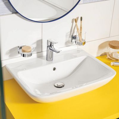 Mitigeur lavabo GROHE Quickfix Start 2021 avec vidage Push-Open taille S chromé + microfibre