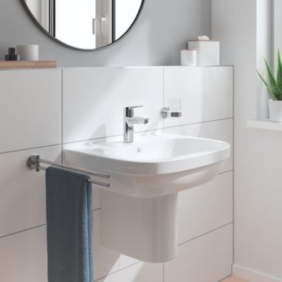 Mitigeur lavabo GROHE Quickfix Start 2021 avec vidage Push-Open taille S chromé + nettoyant GrohClean