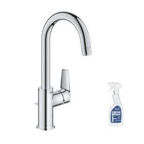 Mitigeur lavabo GROHE Quickfix Start Edge avec tirette et vidage taille L + nettoyant GrohClean