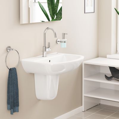 Mitigeur lavabo GROHE Quickfix Start Edge avec tirette et vidage taille L + nettoyant GrohClean