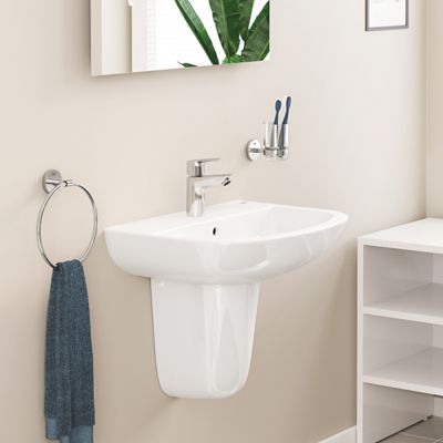 Mitigeur lavabo GROHE Quickfix Start Edge avec tirette et vidage taille S + microfibre