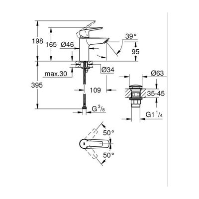 Mitigeur lavabo GROHE Start noir S