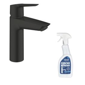 Mitigeur lavabo GROHE Start ouverture eau froide noir M + nettoyant GrohClean