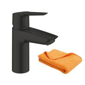 Mitigeur lavabo GROHE Start ouverture eau froide noir S + microfibre