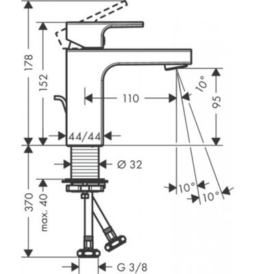 Mitigeur lavabo HANSGROHE 100 avec tirette et vidage chrome + nettoyant Briochin