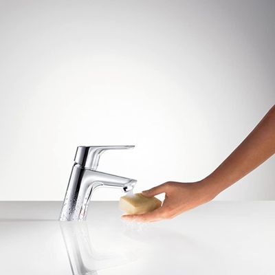 Mitigeur lavabo HANSGROHE 70 sans tirette ni vidage bas débit chrome + nettoyant Briochin