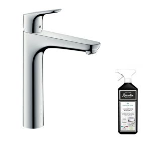 Mitigeur lavabo HANSGROHE Focus 190 Eco C3 avec tirette et vidage chrome + nettoyant Briochin