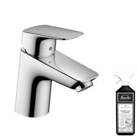 Mitigeur lavabo HANSGROHE Logis 70 sans tirette ni vidage chrome + nettoyant Briochin