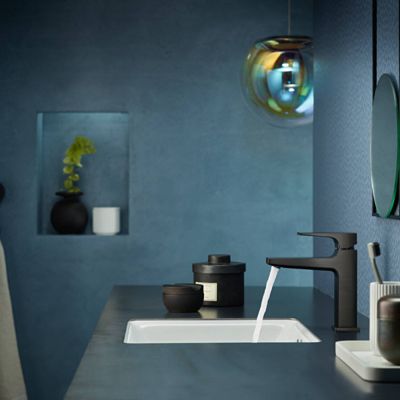 Mitigeur lavabo HANSGROHE Metropol 110 poignée manette noir chrome brossé + nettoyant Briochin