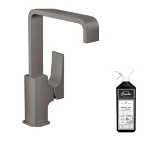 Mitigeur lavabo HANSGROHE Metropol 230 poignée manette noir chrome brossé+ nettoyant Briochin