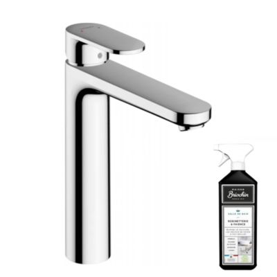 Mitigeur lavabo HANSGROHE Vernis Blend 190 avec tirette et vidage métallique Chromé + nettoyant Briochin