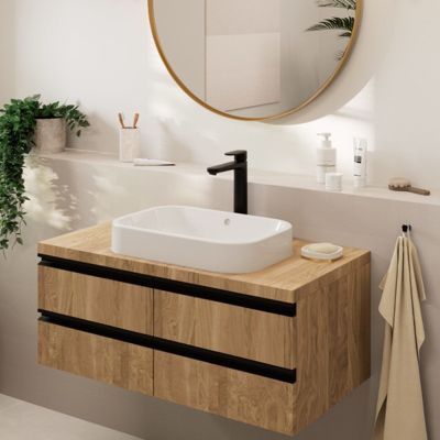 Mitigeur lavabo HANSGROHE Vernis Blend 190 sans tirette ni vidage noir mat