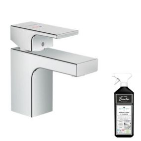 Mitigeur lavabo HANSGROHE Vernis Shape70 CoolStart avec tirette et vidage Chromé + nettoyant Briochin