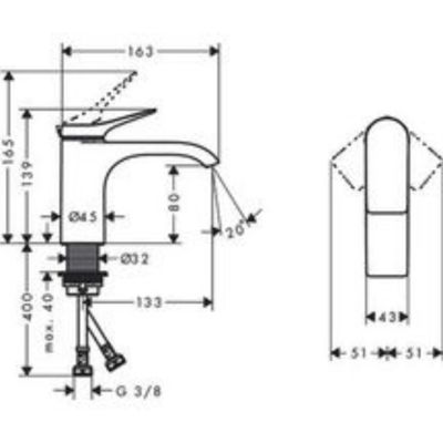 Mitigeur lavabo HANSGROHE Vivenis 80