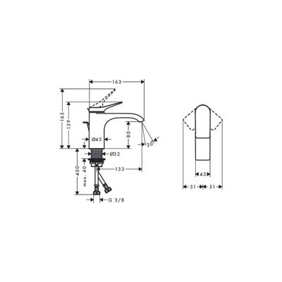 Mitigeur lavabo HANSGROHE Vivenis 80