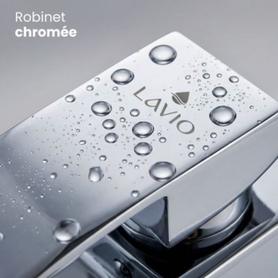 Mitigeur lavabo haut cascade chromé vasque à poser robinet salle de bain EVIO