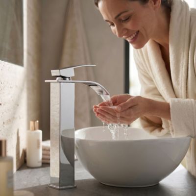 Mitigeur lavabo haut cascade chromé vasque à poser robinet salle de bain EVIO
