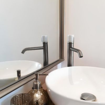 Mitigeur lavabo haut gun métal marbre Essebagno Manopola