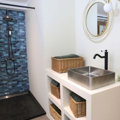 Mitigeur lavabo haut noir Essebagno Leeds