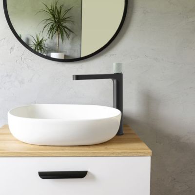 Mitigeur lavabo haut noir et béton Essebagno Essenera 2