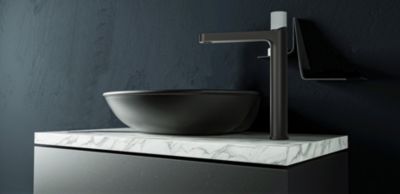 Mitigeur lavabo haut noir et béton Essebagno Essenera 2