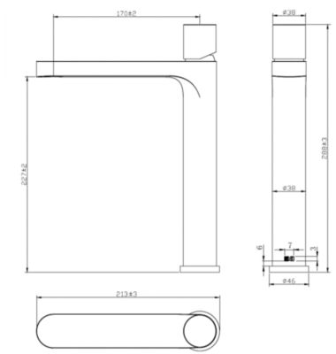 Mitigeur lavabo haut noir et béton Essebagno Essenera 2