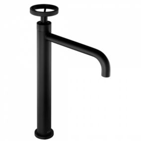 Mitigeur lavabo haut noir mat avec bonde H 35.2 cm - Faktory