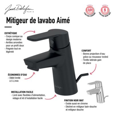 Mitigeur lavabo JACOB DELAFON Aimé chrome