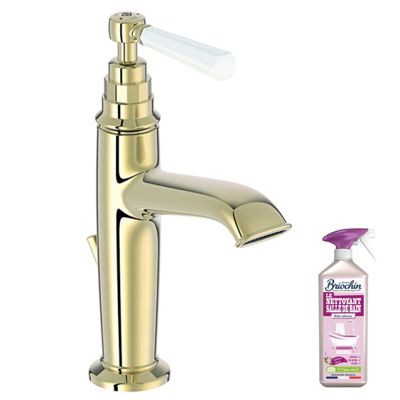 Mitigeur lavabo JACOB DELAFON Cléo 1889 or beige + nettoyant Briochin